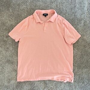 Men's Express Polo peachy pink Short sleeve solid Polo size XL